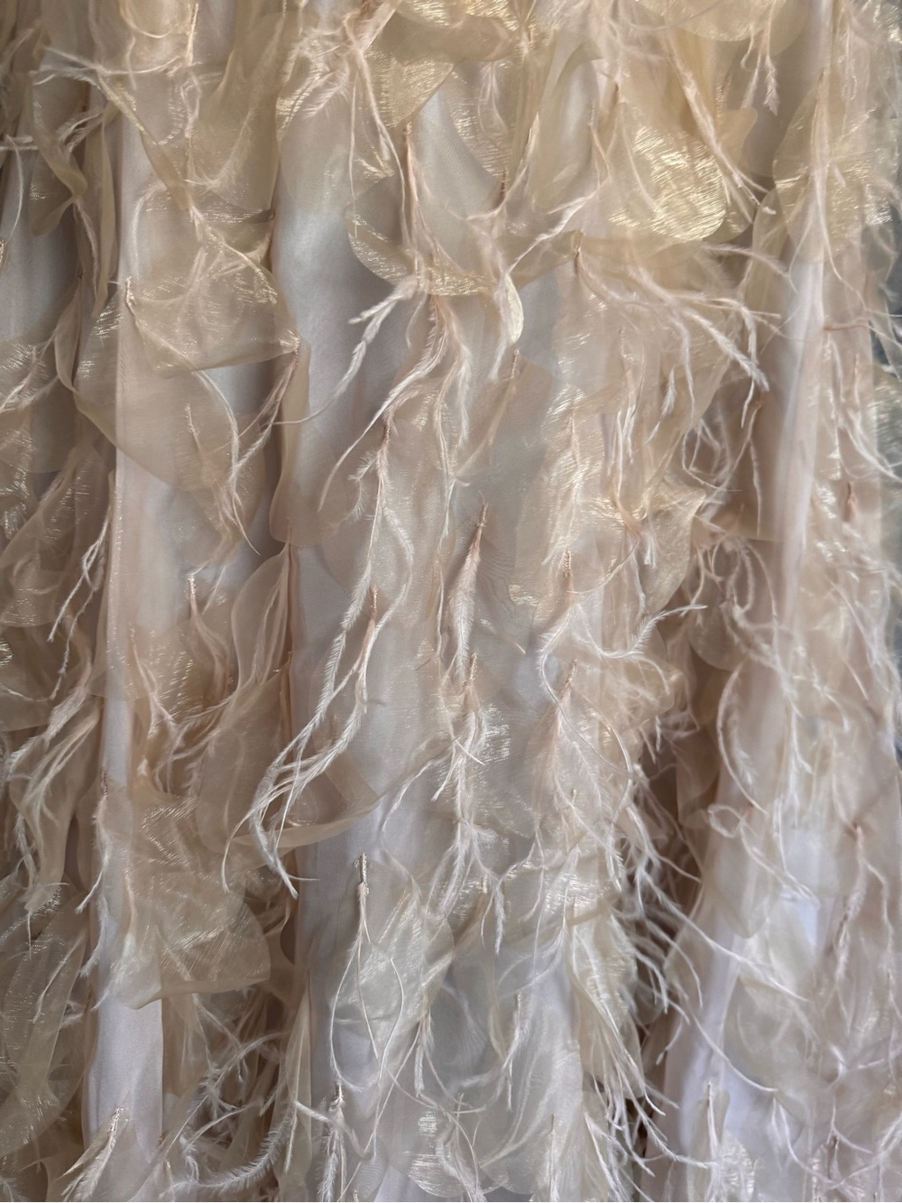 Sue Wong Art Deco Beaded Feather Flapper Wedding Gown Gatsby Dress Sz 6 **READ** - Picture 6 of 13